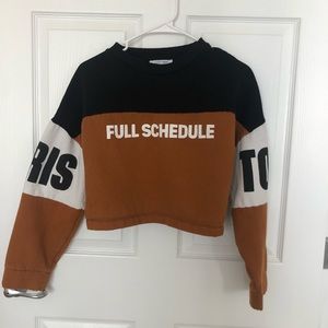 Zara Cropped Fleece Crew